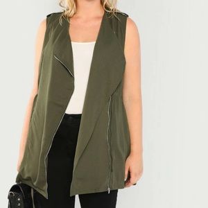 SHEIN army green cinch vest